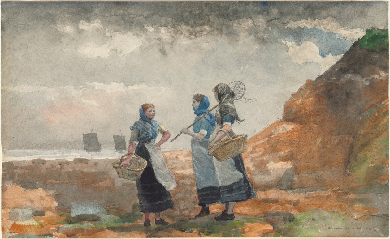Kolme kalastajatyttöä, Tynemouth tekijältä Winslow Homer