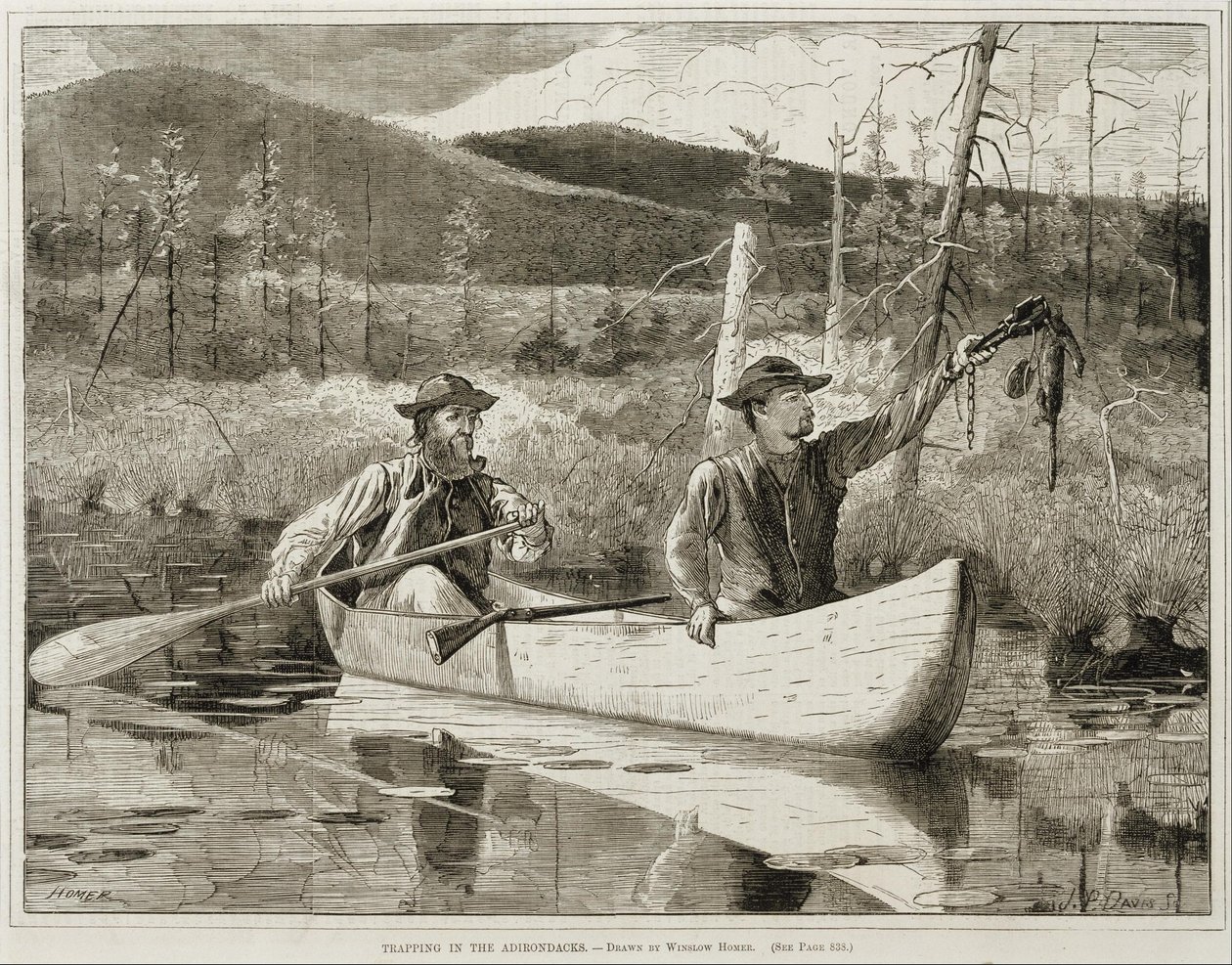 "Metsästys Adirondack-vuoristossa" tekijältä Winslow Homer