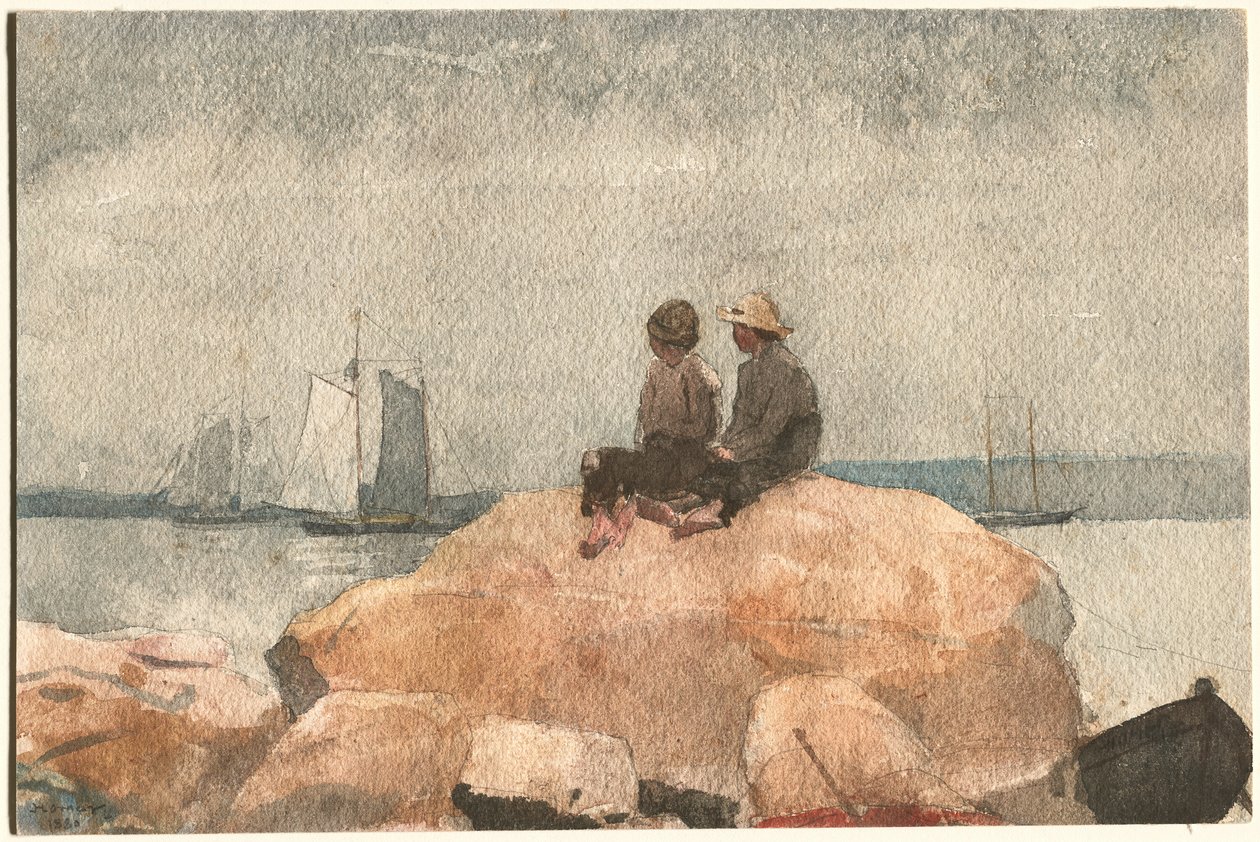 Kaksi poikaa katselee kuunareita tekijältä Winslow Homer