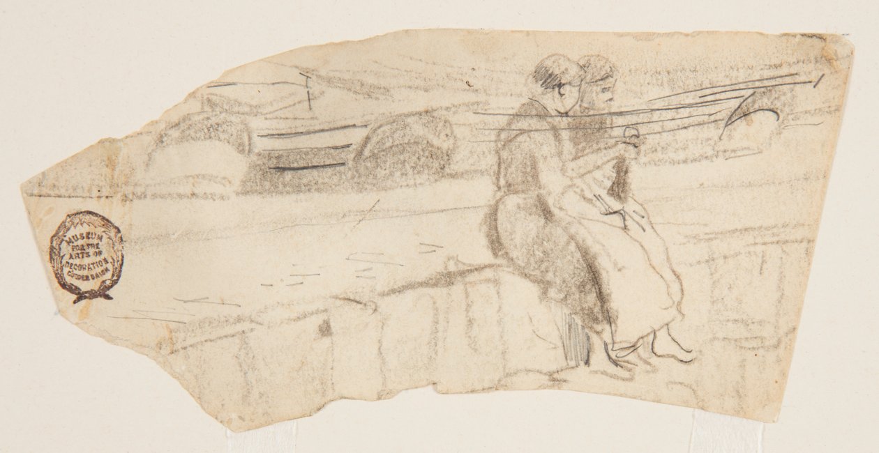 Kaksi naista istuvat aallonmurtajalla, Cullercoats, Englanti tekijältä Winslow Homer
