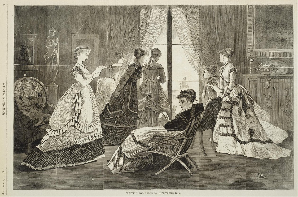 Puheluiden odottaminen uudenvuodenpäivänä tekijältä Winslow Homer