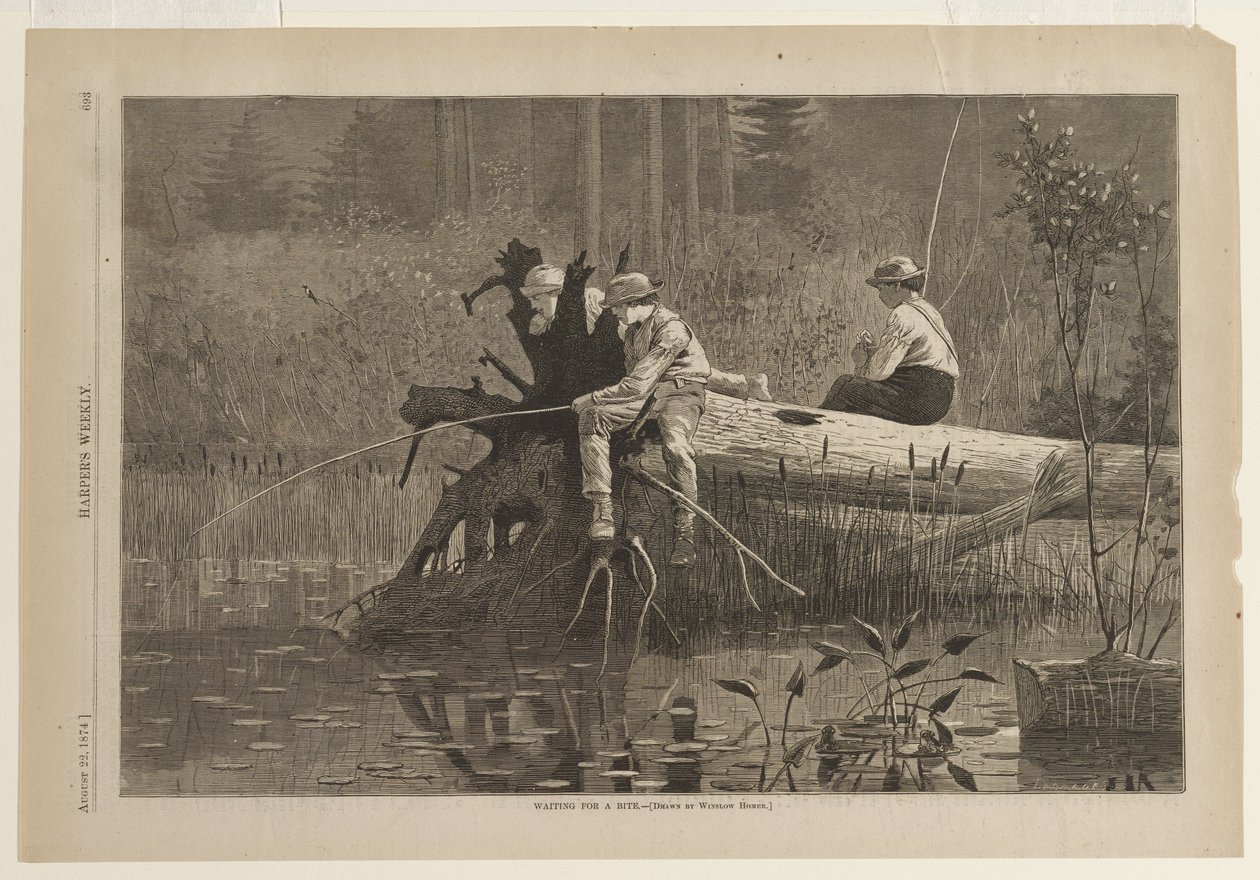 Odottamassa kalan tärppäämistä tekijältä Winslow Homer