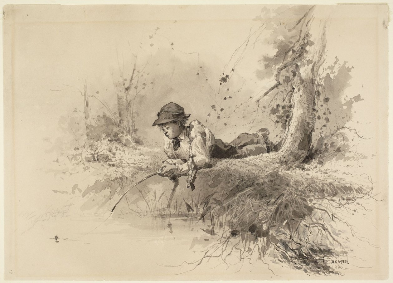 Odottamassa kalan tarttumista koukkuun tekijältä Winslow Homer