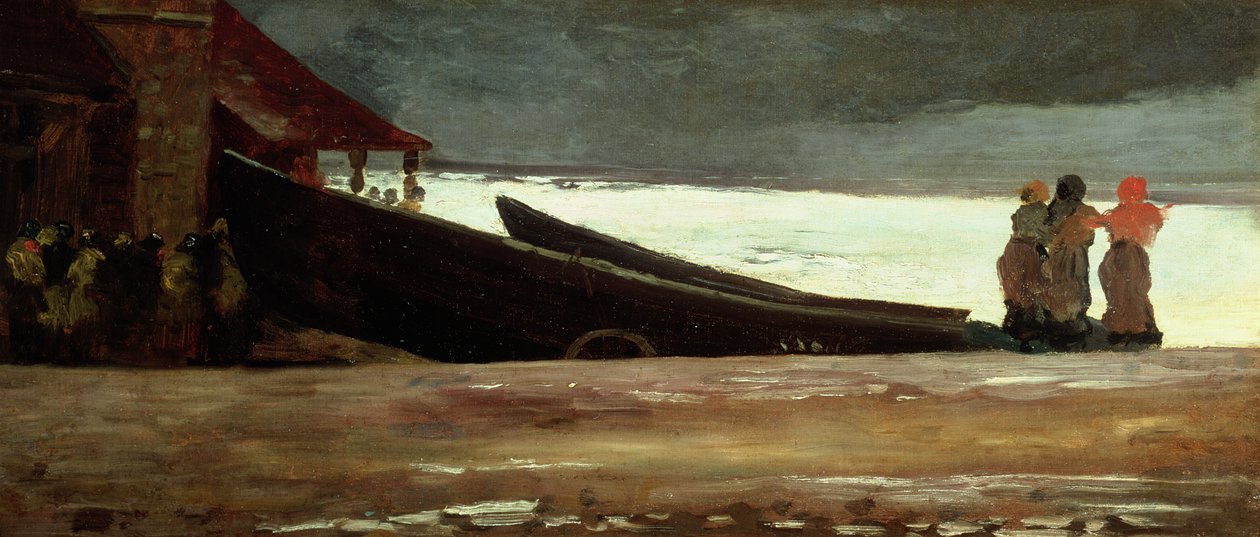 Katsomassa myrskyä Englannin rannikolla tekijältä Winslow Homer