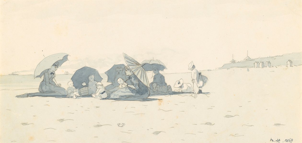 Naiset ja lapset rannalla Long Branchissa, New Jerseyssä tekijältä Winslow Homer