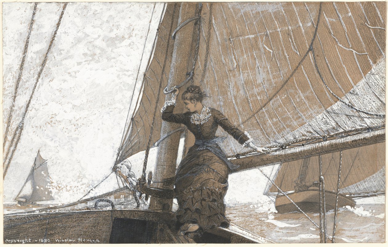 Purjehdustyttö, 1880. tekijältä Winslow Homer