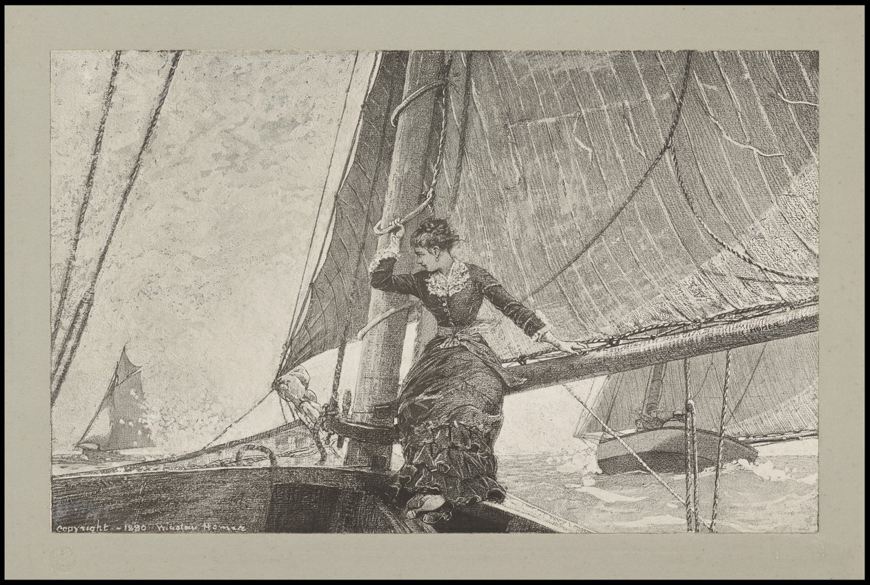 Purjehdustyttö, 1880 tekijältä Winslow Homer
