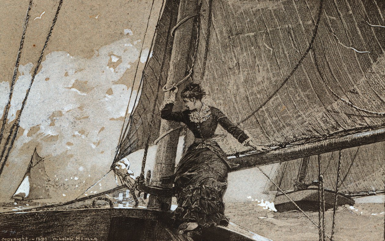 Purjehdustyttö, 1880 tekijältä Winslow Homer