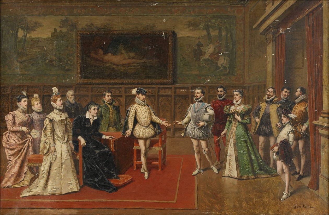 Catherine de Medici tapaa poikansa Charles IX:n ja Henrik III:n tekijältä Wladyslaw Bakalowicz