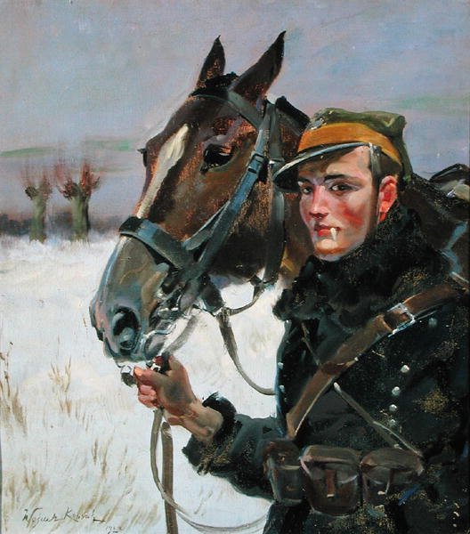 Sotilas hevosen kanssa tekijältä Wojciech Kossak