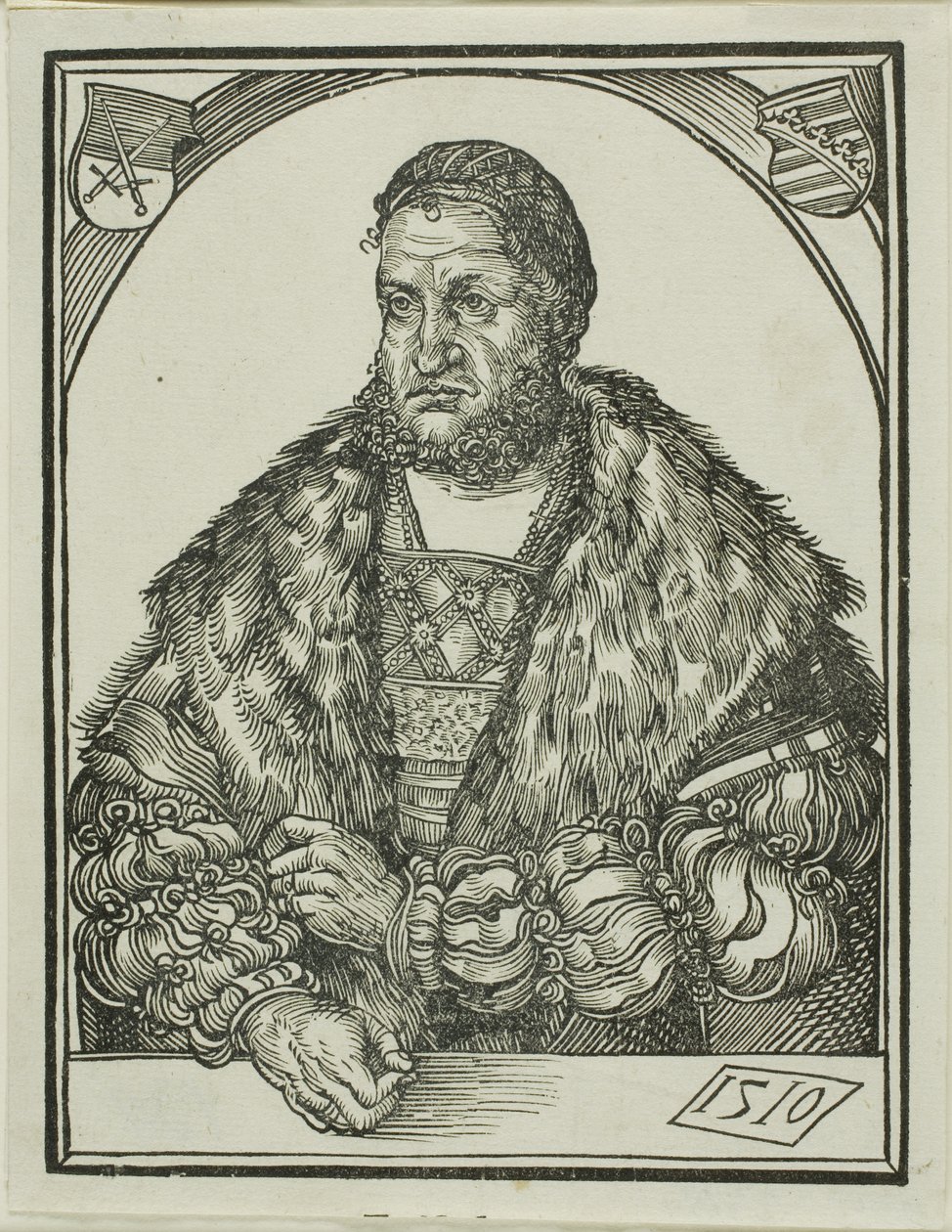 Saksin vaaliruhtinas Frederick III, teoksesta Ihmisen onnen älyllinen peili tekijältä Wolf Traut