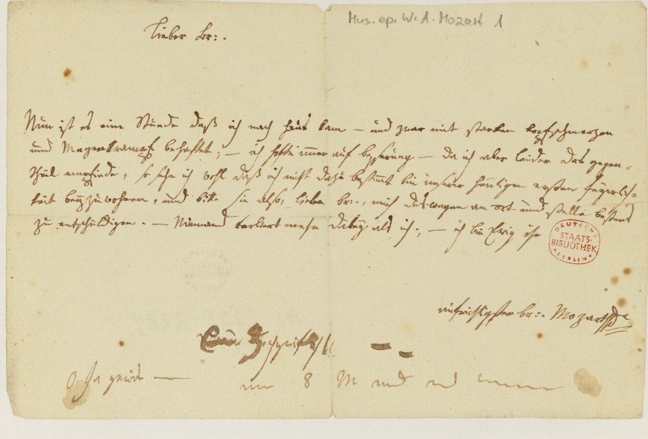 Liham mula kay Mozart sa isang freemason, Enero 1786 finn tekijältä Wolfgang Amadeus Mozart