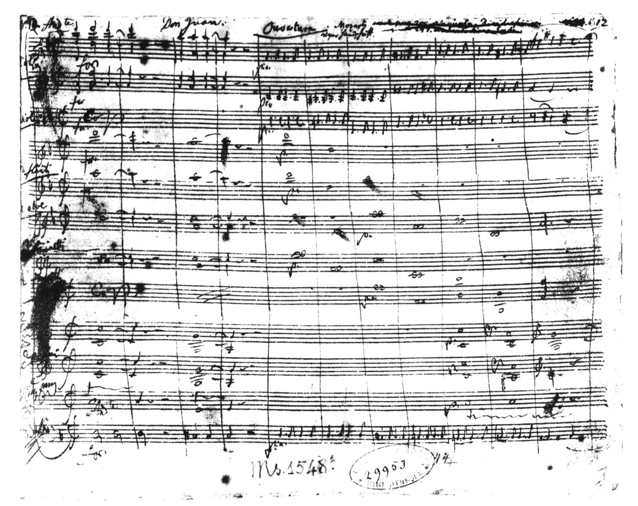 Ms.1548 (1) Oopperan "Don Giovanni" alkusoitto tekijältä Wolfgang Amadeus Mozart