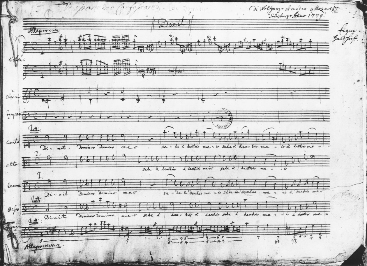 Sunnuntai vespers, 1779 tekijältä Wolfgang Amadeus Mozart