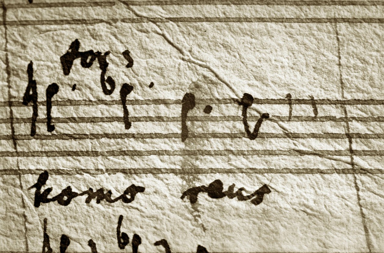 Wolfgang Amadeus Mozartin Requiemin "työstöpartituuri" (partituuri) tekijältä Wolfgang Amadeus Mozart
