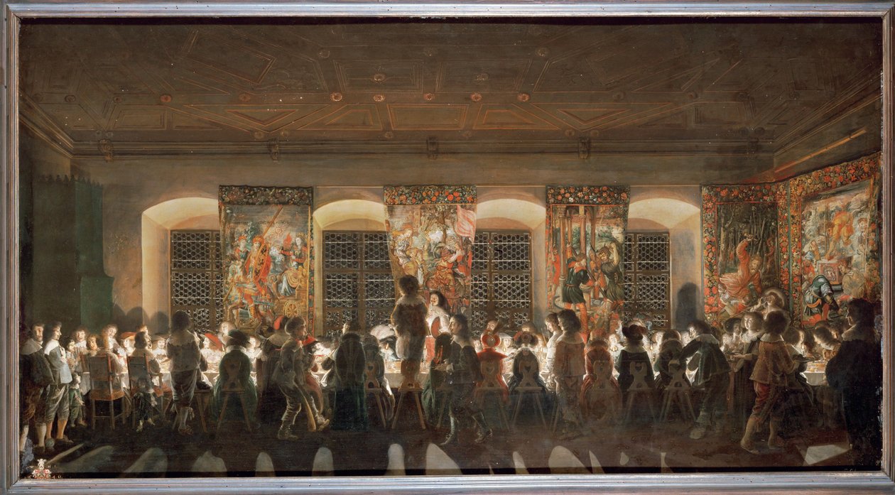 Yöllinen juhlaillallinen (öljy kuparille) tekijältä Wolfgang Heimbach