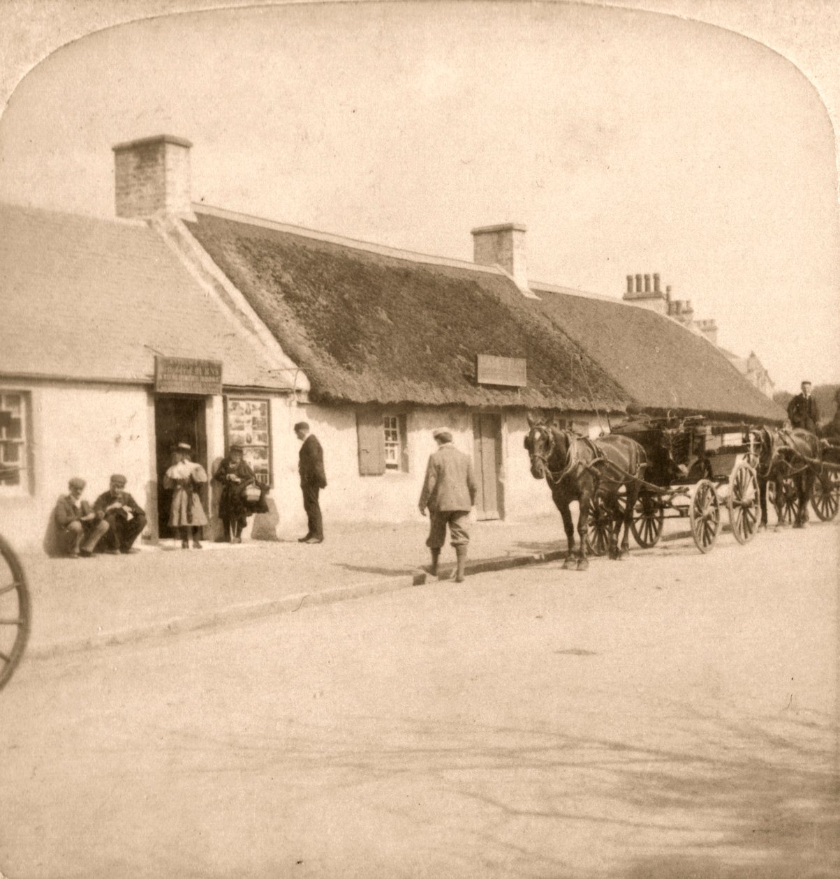 Robert Burnsin syntymäpaikka, Ayr, Skotlanti, 1896. tekijältä Works and Sun Sculpture Studios