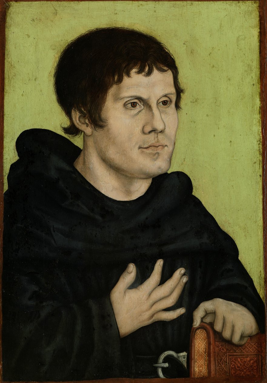 Martin Lutherin kuolemanjälkeinen muotokuva Augustinus -munkina tekijältä Workshop of Lucas Cranach the Elder  