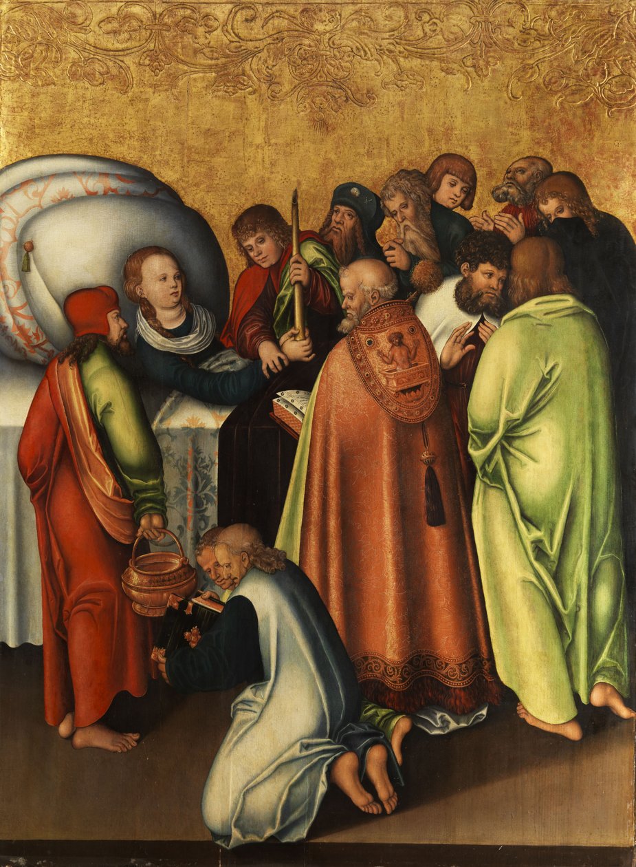 Tod der Mariæ im Kreise der Apostel tekijältä workshop of Lucas Cranach the Elder