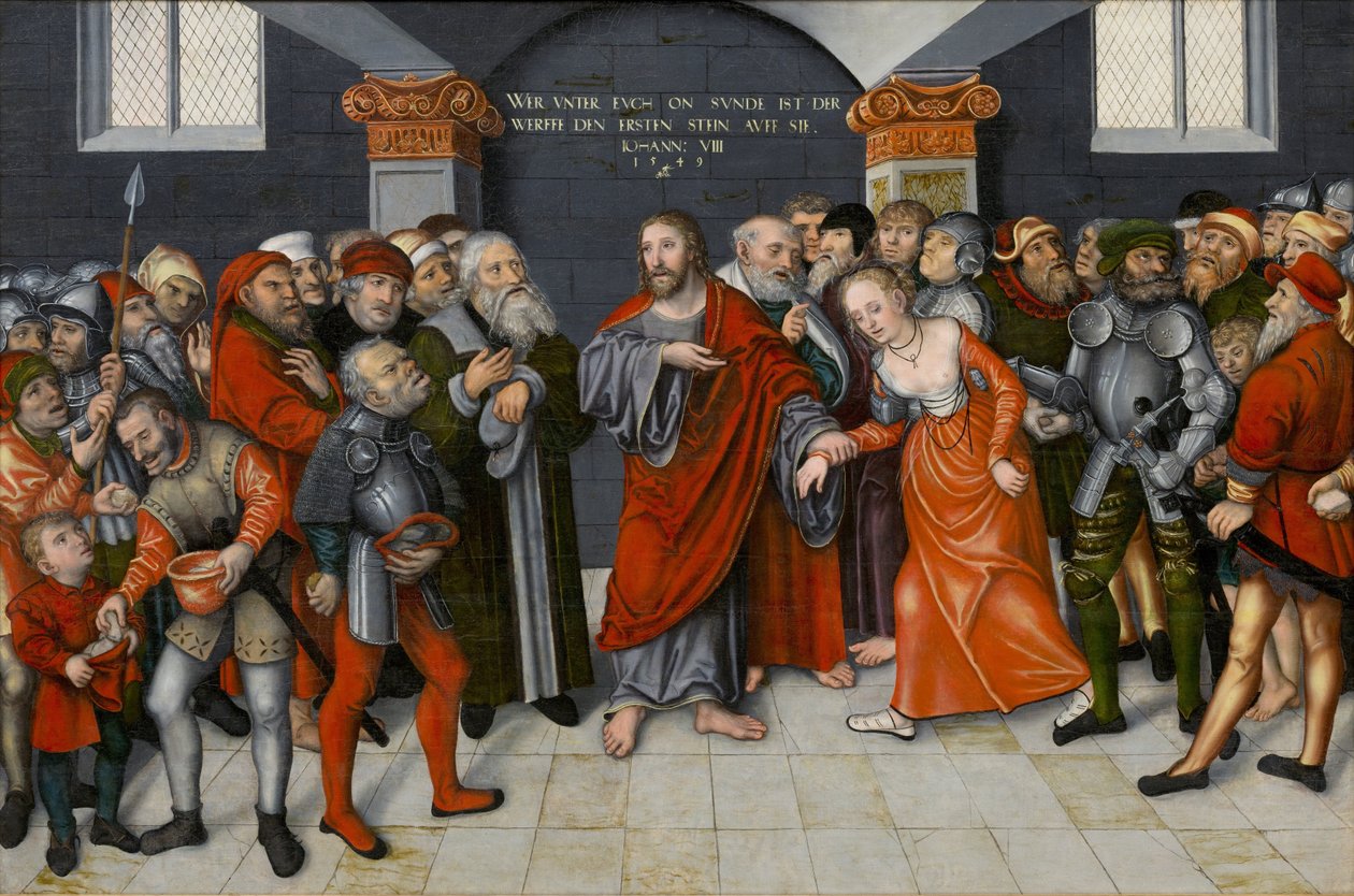 Kristus ja avionrikkoja tekijältä Lucas Cranach the Younger  