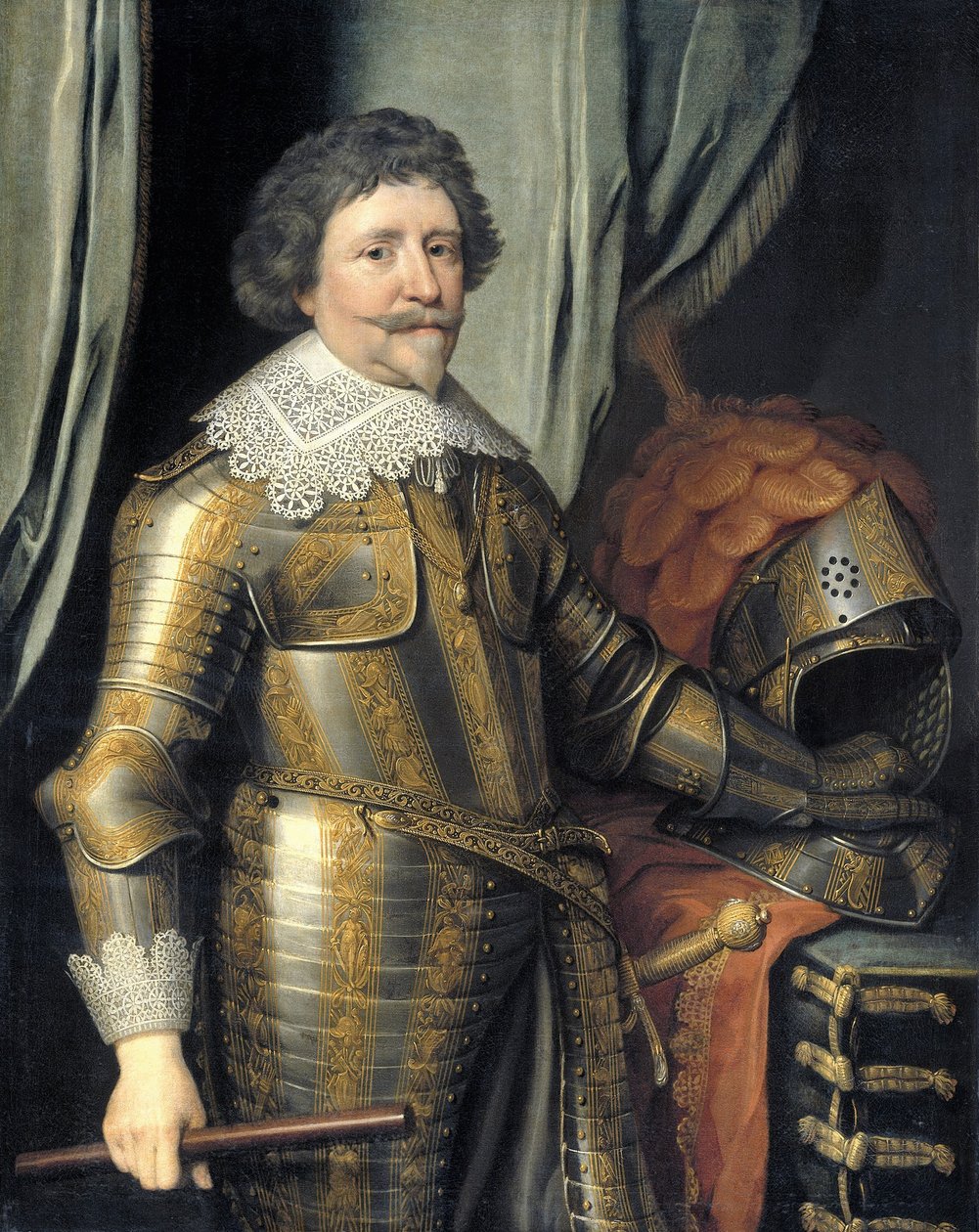 Oranian prinssi Fredrik Henrikin muotokuva. tekijältä Workshop of Michiel van Mierevelt