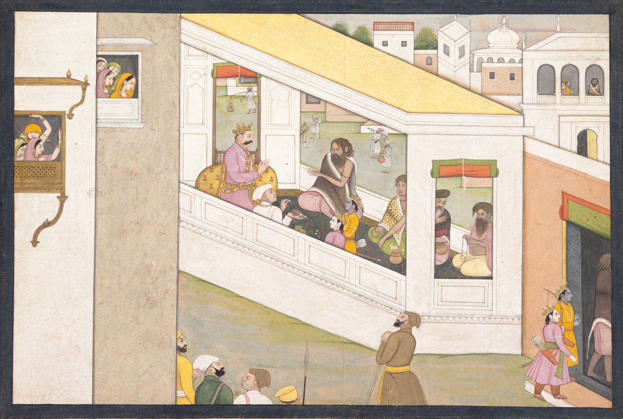 Rama ja Lakshmana pojina Assist the Sage Vishvamitra: Folio hajallaan olevasta..., n. 1780. tekijältä Workshop active in the First generation
