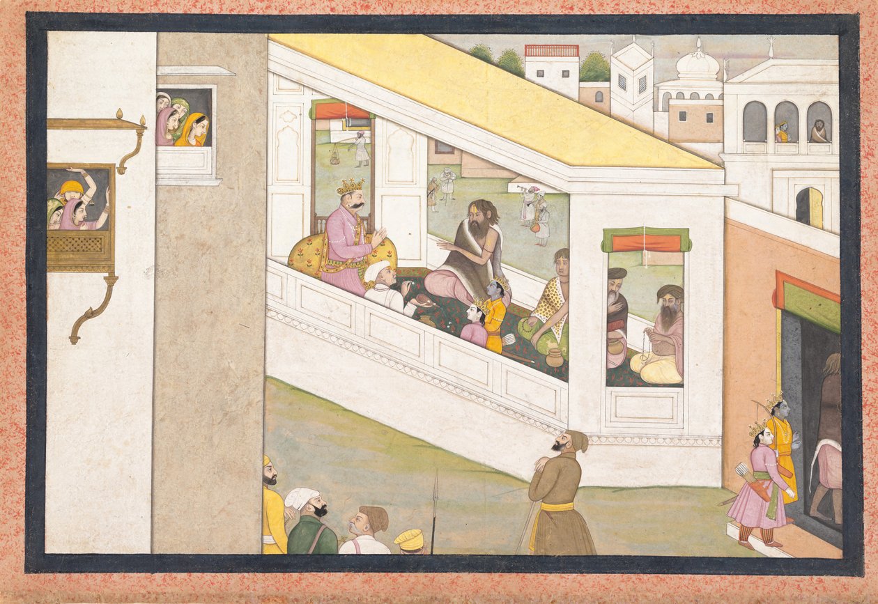 Rama ja Lakshmanan pojat avustavat viisasta Vishwamitraa..., Ka. 1780. tekijältä Workshop active in the First generation