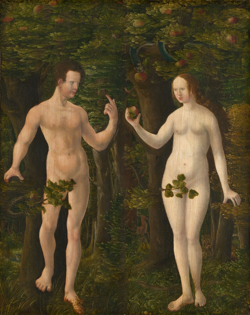 Ihmisen lankeemus [keskipaneeli], n. 1535. tekijältä Workshop of Albrecht Altdorfer
