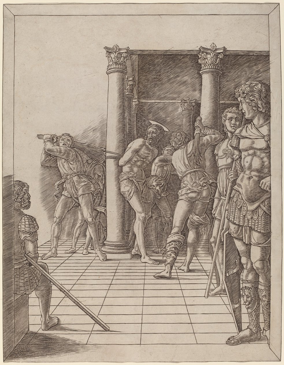 Kristuksen liputus jalkakäytävällä tekijältä Workshop of Andrea Mantegna