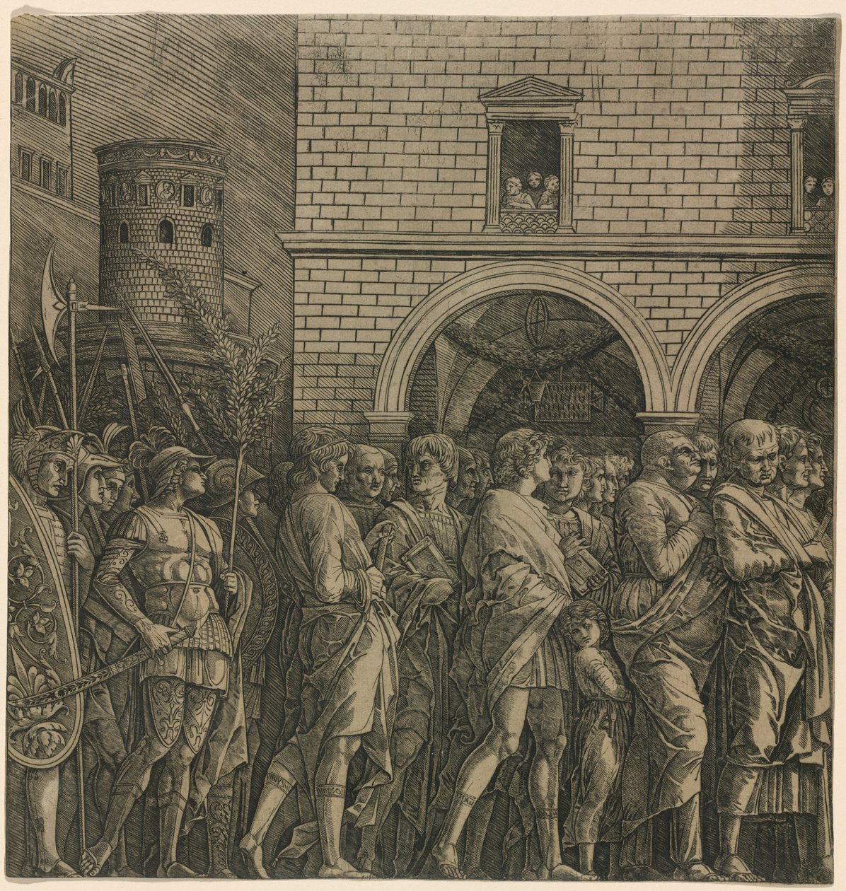 Caesarin voitto: Senaattorit tekijältä Workshop of Andrea Mantegna