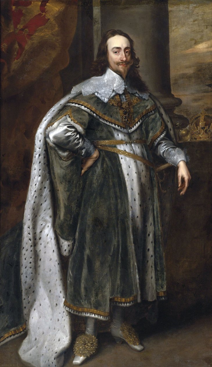 Muotokuva kuningas Kaarle I:stä valtiopuvussaan tekijältä Workshop of Anthony van Dyck