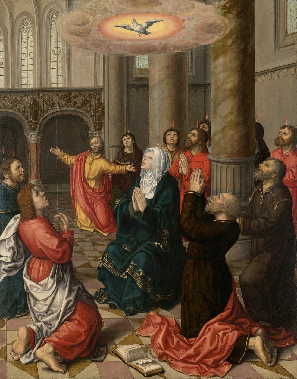 Helluntai, 152025. tekijältä Workshop of Bernard van Orley
