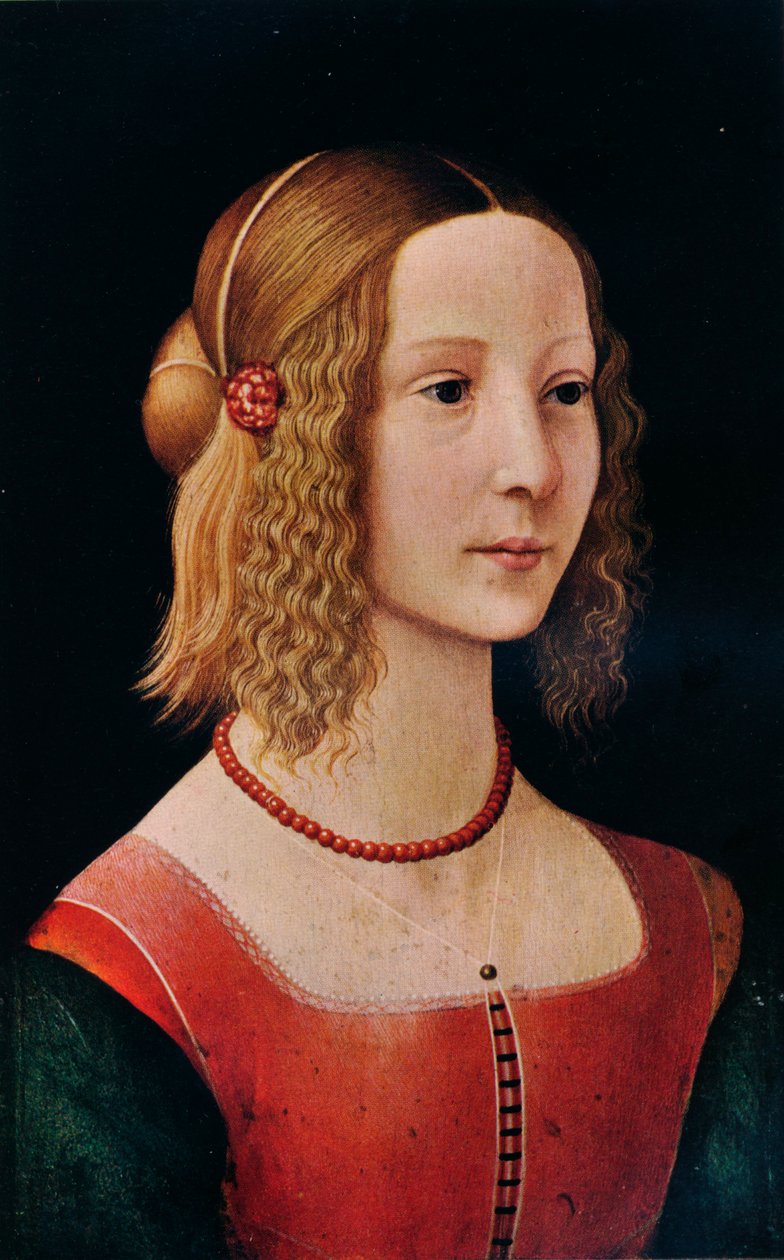 Tytön muotokuva, 1490 1930 tekijältä Workshop of Domenico Ghirlandaio