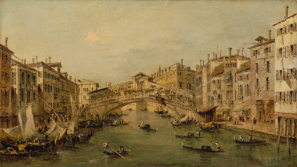 Venetsia: Rialto. tekijältä Workshop of Francesco Guardi