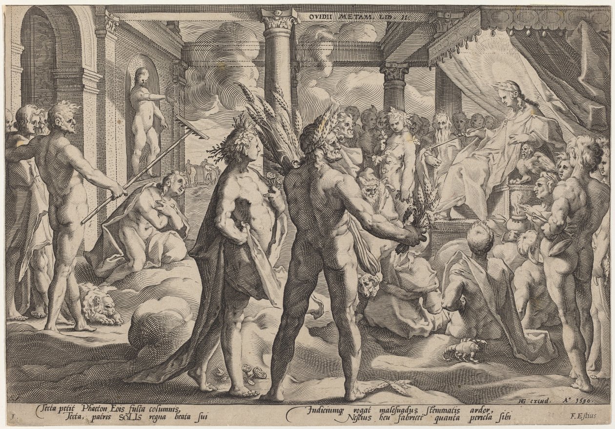 Phaeton kysyy vaunuja tekijältä Workshop of Hendrick Goltzius, after Hendrick Goltzius