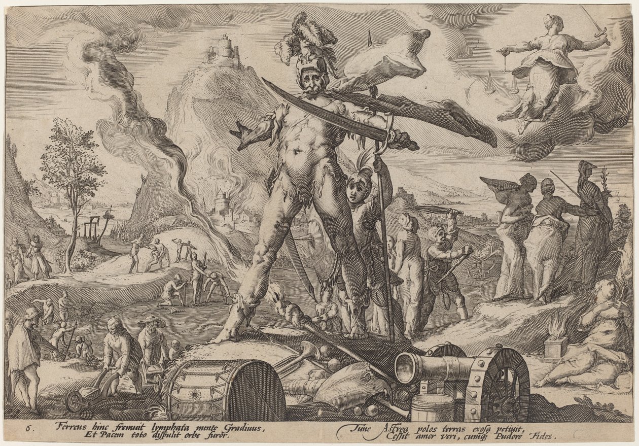 Raudan aikakausi tekijältä Workshop of Hendrick Goltzius, after Hendrick Goltzius