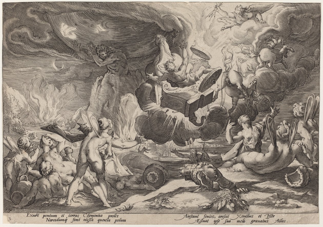 Phaetonin kaatuminen tekijältä Workshop of Hendrick Goltzius, after Hendrick Goltzius