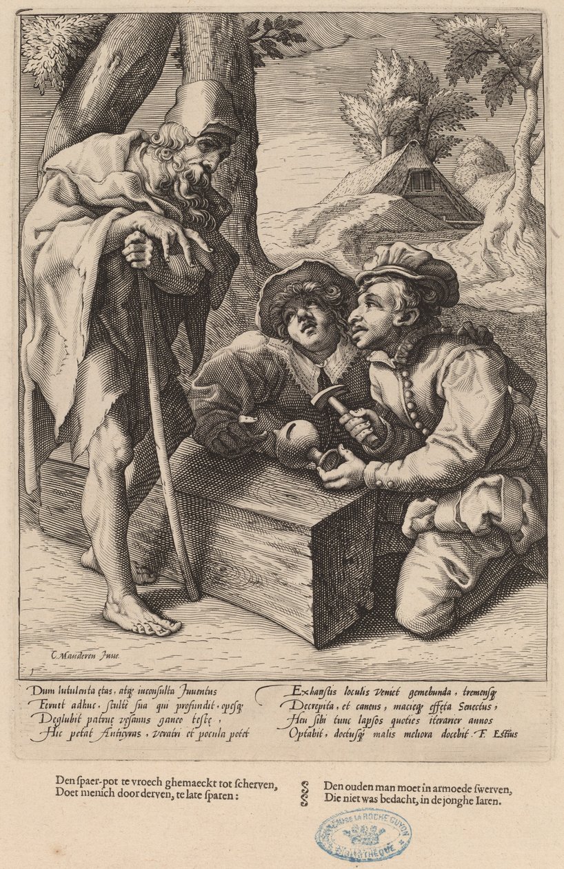 Älä käytä säästöjäsi liian aikaisin tekijältä Workshop of Hendrick Goltzius, after Karel van Mander I