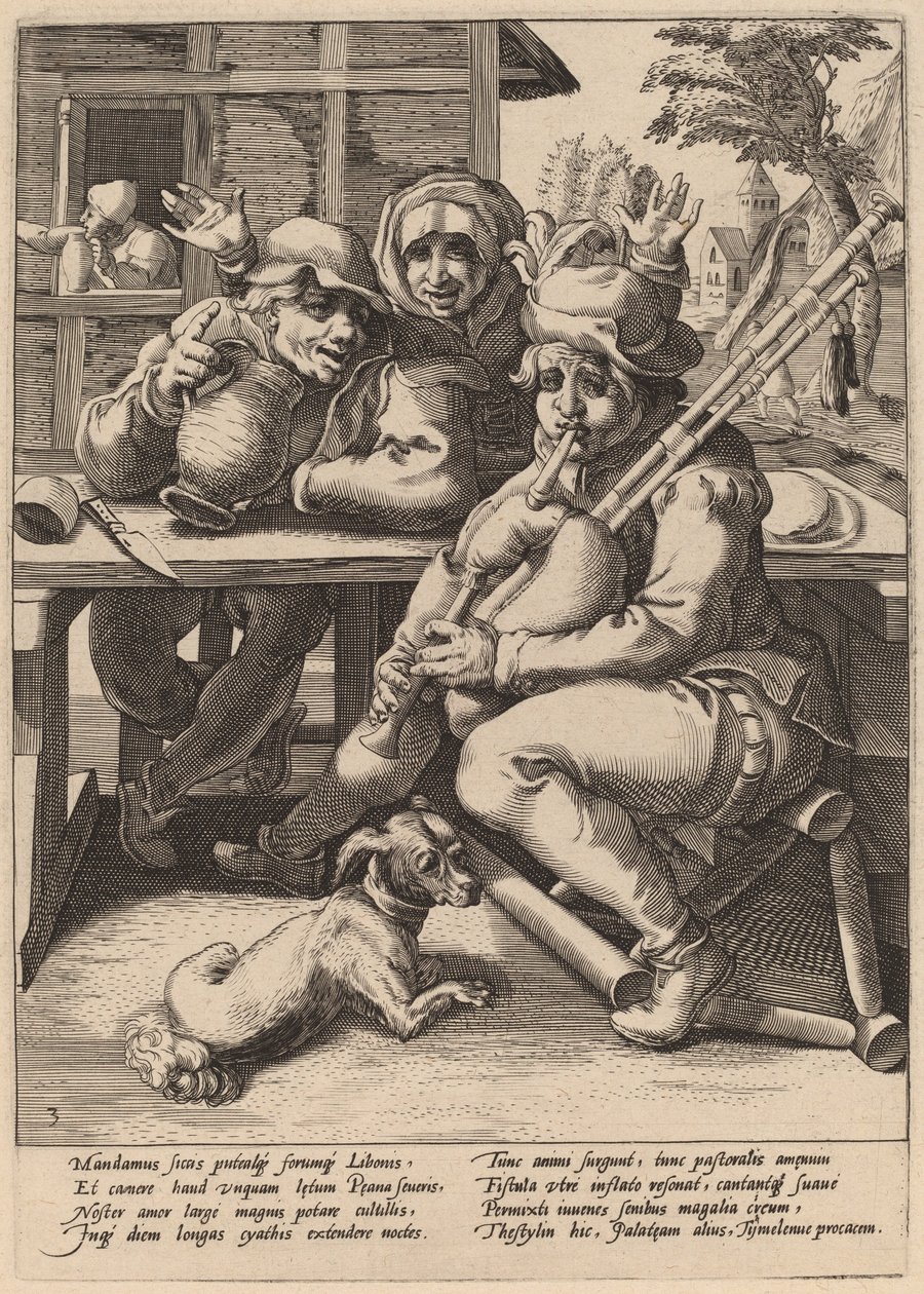 Säkkipilli on täytettävä tekijältä Workshop of Hendrick Goltzius, after Karel van Mander I