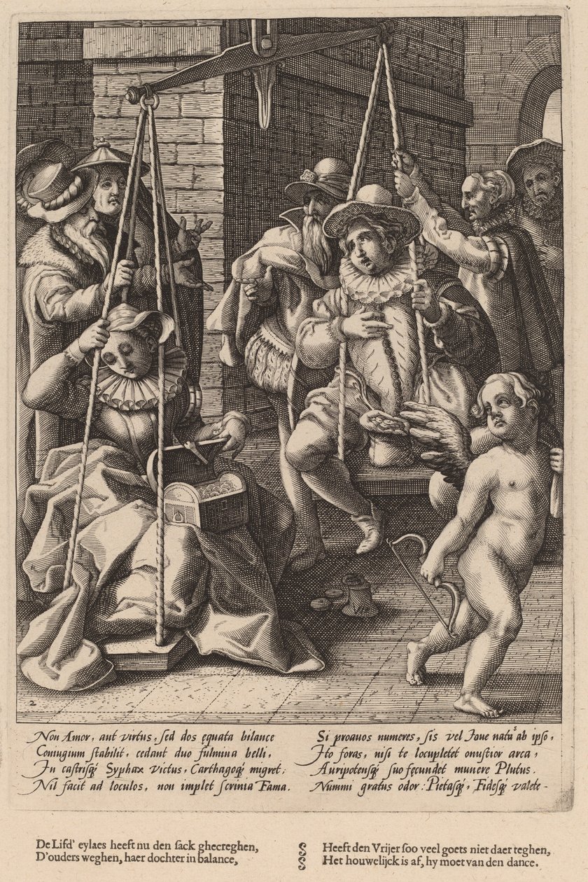 Avioliiton asteikot tekijältä Workshop of Hendrick Goltzius, after Karel van Mander I