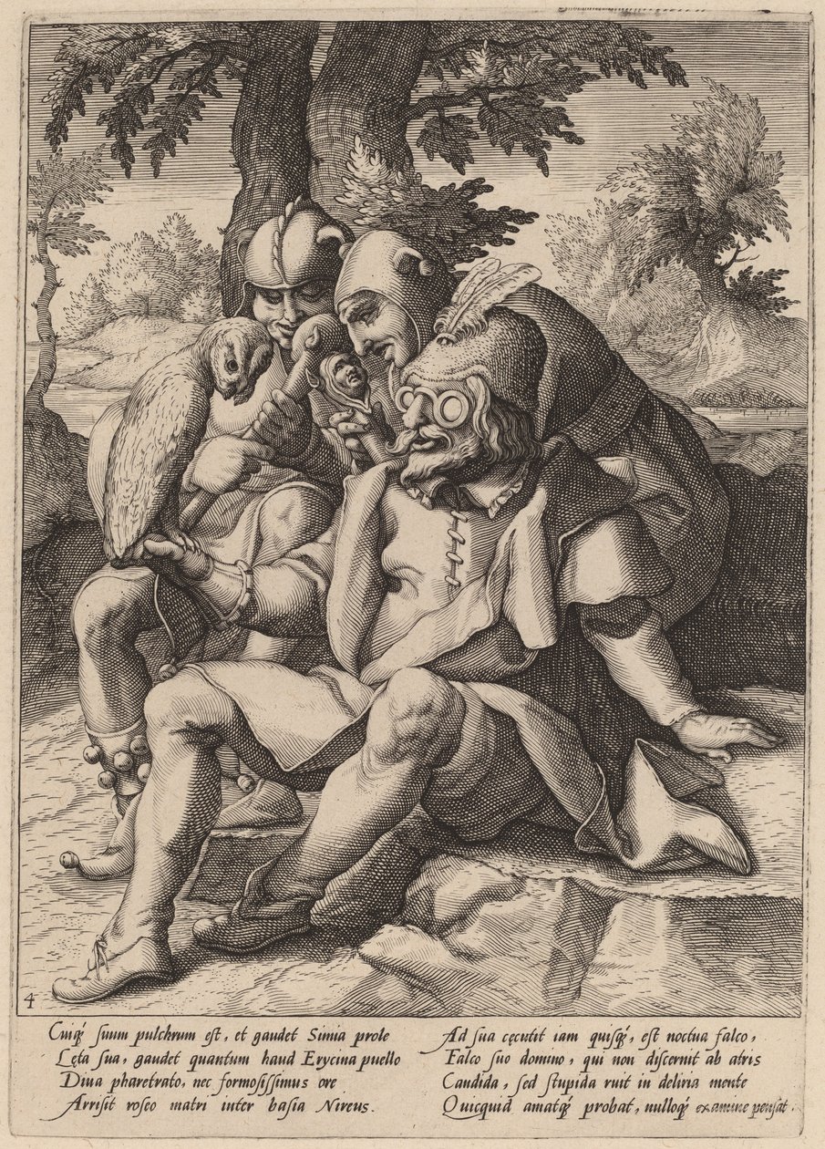 Hullujen viisaus tekijältä Workshop of Hendrick Goltzius, after Karel van Mander I