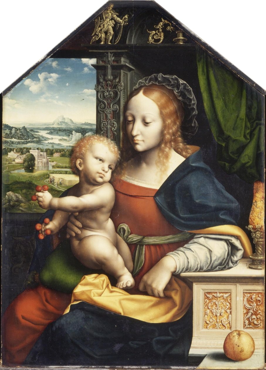 Hollanti: Kirsikoiden Madonna Kirsikoiden Madonna tekijältä Workshop of Joos van Cleve