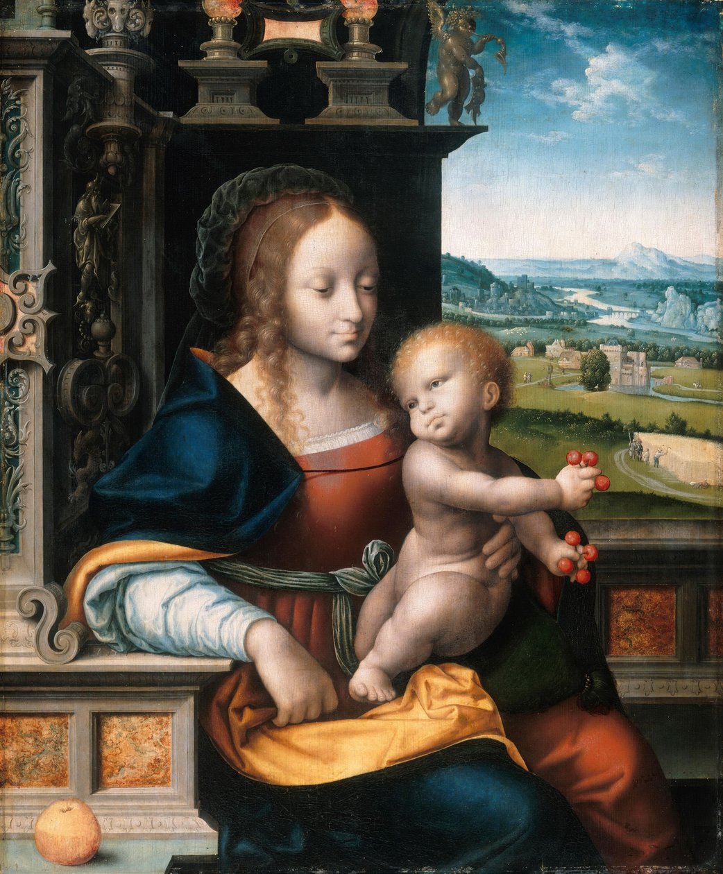 Meidän Lady of the Cherries tekijältä Workshop of Joos van Cleve