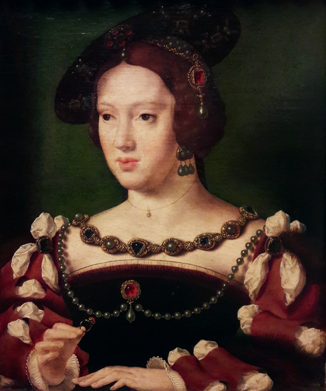 Muotokuva Eleonora Itävallan kuningattaresta, Ranskan kuningattaresta (1498-1558). tekijältä Workshop of Joos van Cleve