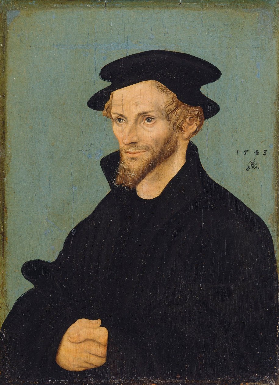 Saksan kieli: Bildnis Philipp Melanchthons Portrait of Philipp Melanchthon (Philipp Melanchthonin muotokuva) tekijältä workshop of Lucas Cranach the Elder