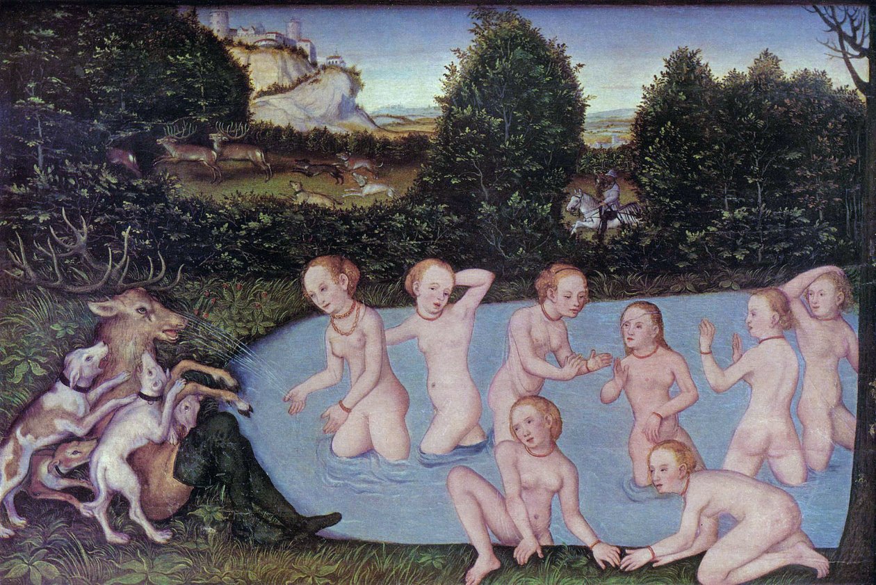 Saksa: Diana und Aktäon Diana ja Aktaeon Diana ja Aktaeon tekijältä workshop of Lucas Cranach the Elder