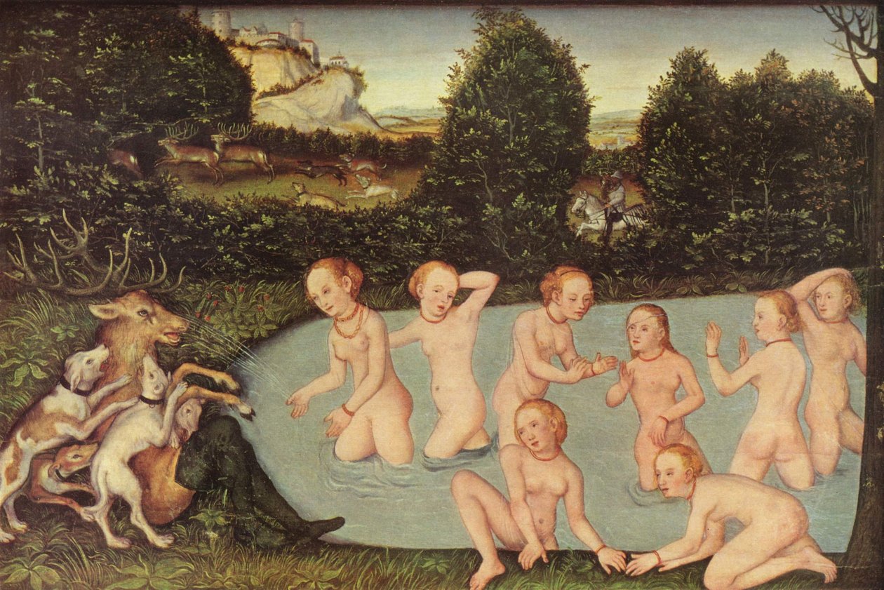 Saksa: Diana und Aktäon Diana ja Aktaeon Diana ja Aktaeon tekijältä workshop of Lucas Cranach the Elder