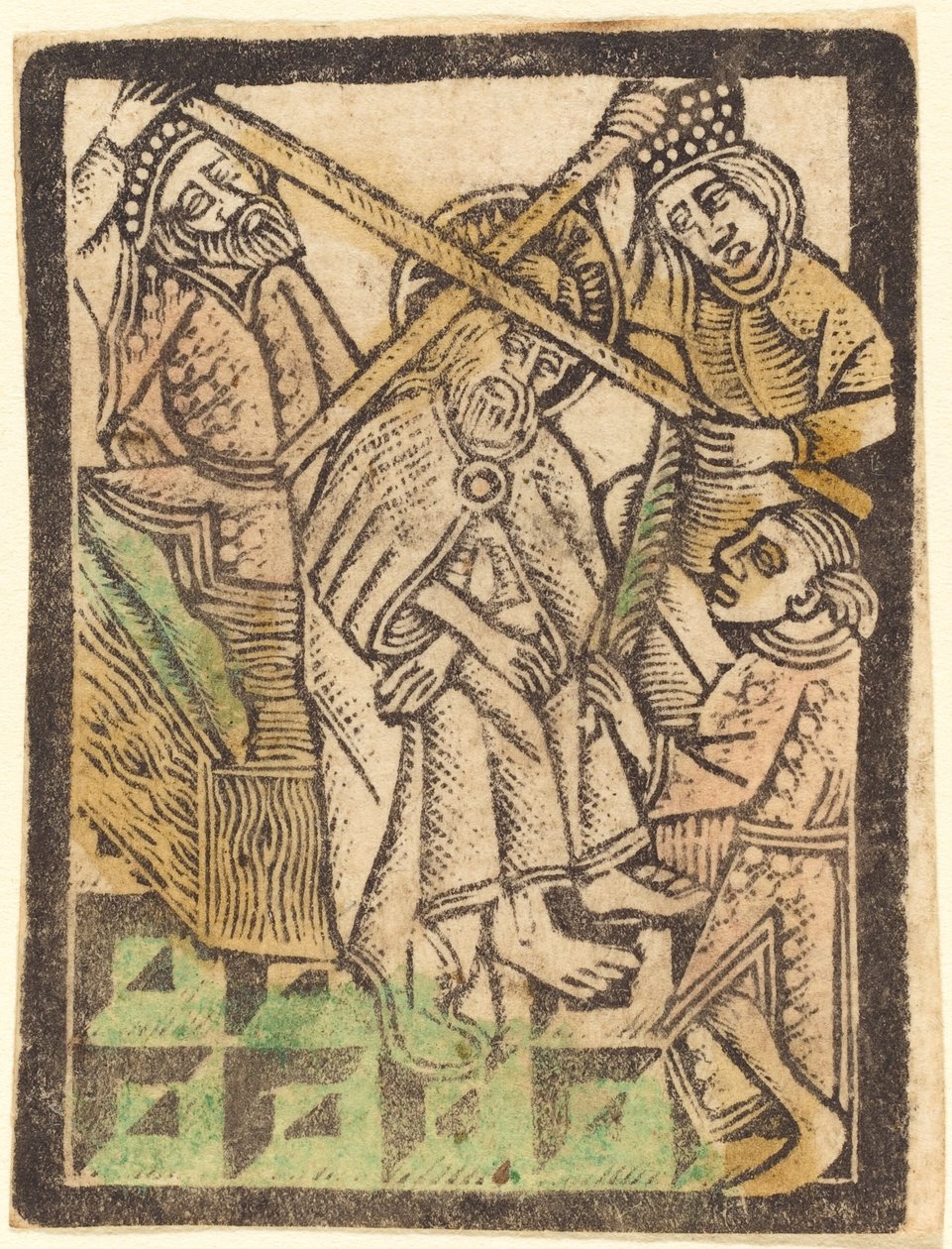 orjantappuroilla kruunattu Kristus tekijältä Workshop of Master of the Aachen Madonna