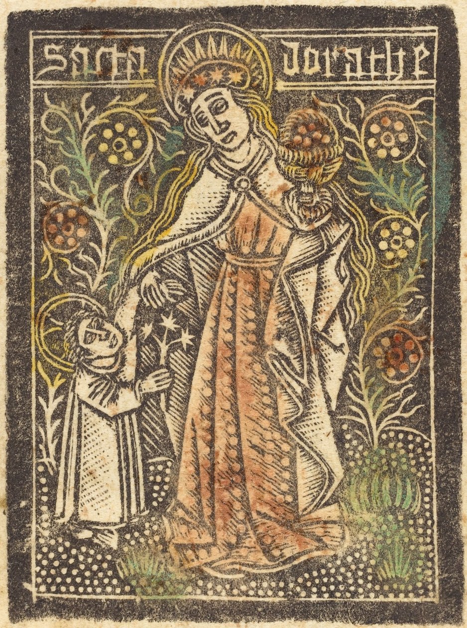 Pyhä Dorothy tekijältä Workshop of Master of the Aachen Madonna