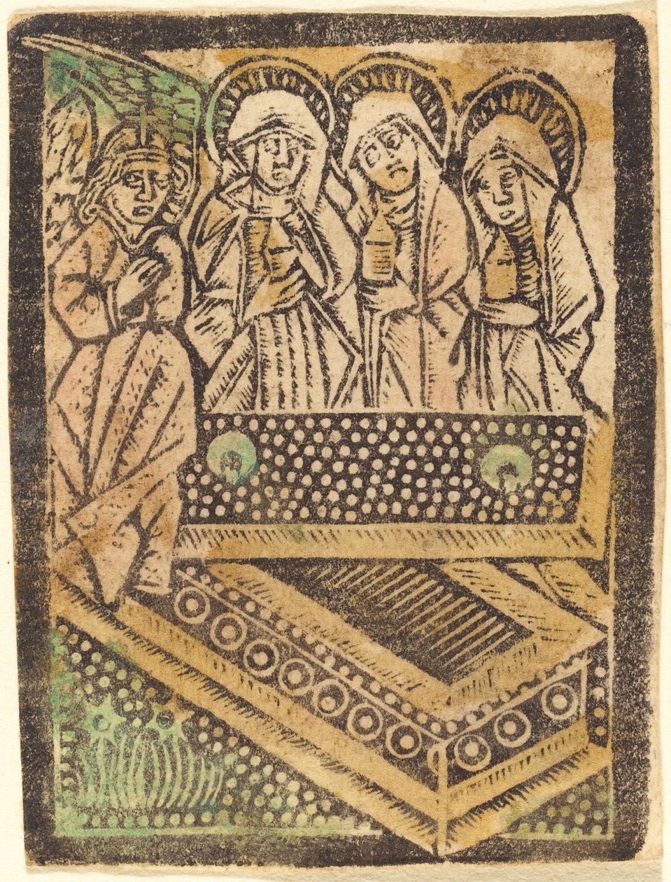 Kolme mariaa haudalla tekijältä Workshop of Master of the Aachen Madonna